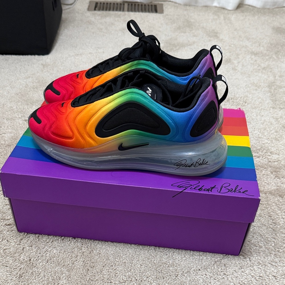 Nike Robert Blake Colab Max 720 Ombre Rainbow Sneakers - Picture 3 of 4
